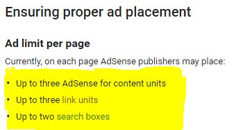 adsense ad limit policy old, अब 3 से ज्यादा ऐडसेंस विज्ञापन एक पेज पर Google AdSense Removes Ad Limit Policy Hindi