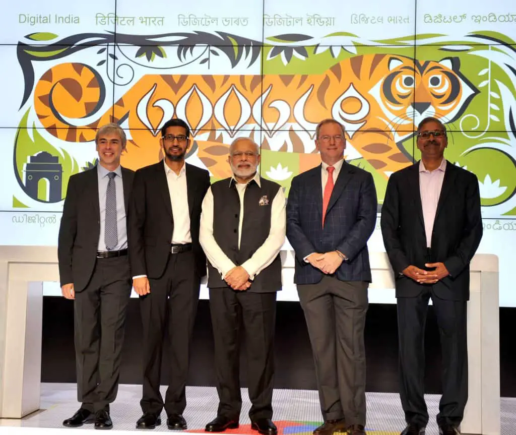 Sundar Pichai with Narendra Modi