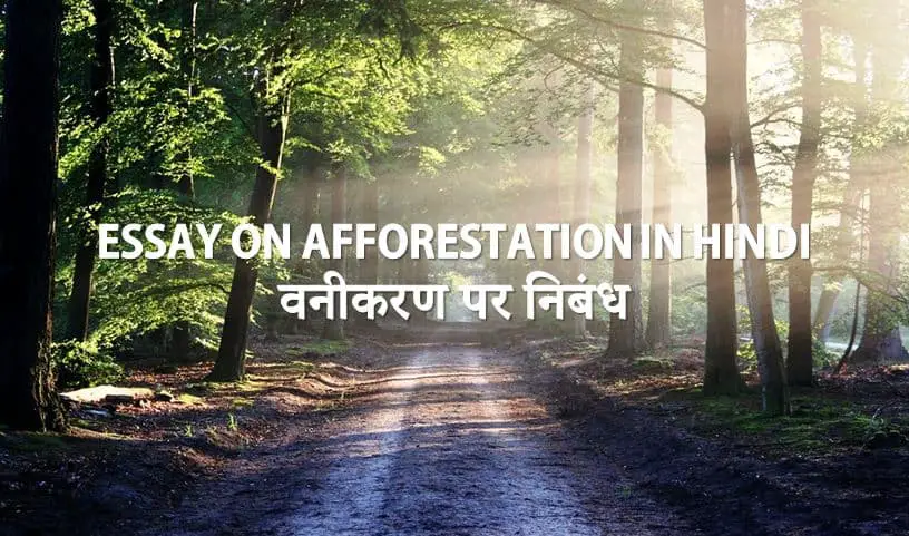 वनीकरण या वृक्षारोपण पर निबंध Essay on Afforestation in Hindi