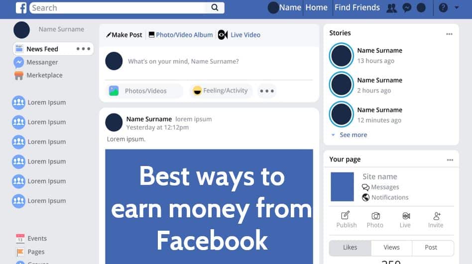 फेसबुक से पैसे कमाने के दस तरीके 10 Best ways to earn money from Facebook in Hindi - 2019