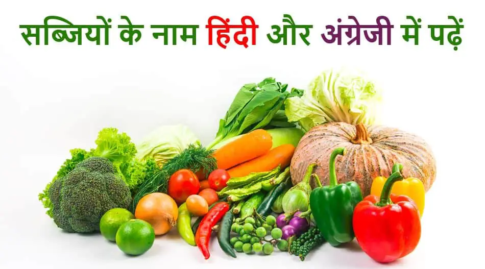 सब्जियों के नाम हिंदी और अंग्रेजी में पढ़ें Name of Vegetables for Kids Hindi and English