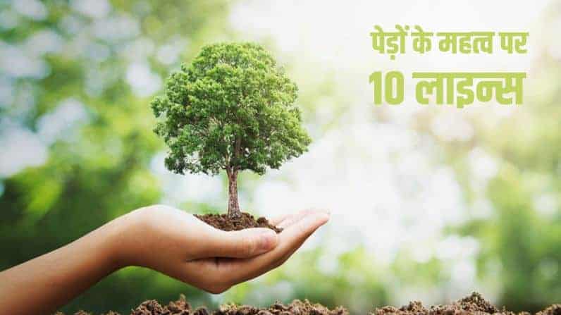पेड़ों के महत्व पर वाक्य 10 Lines on Importance of Trees in Hindi