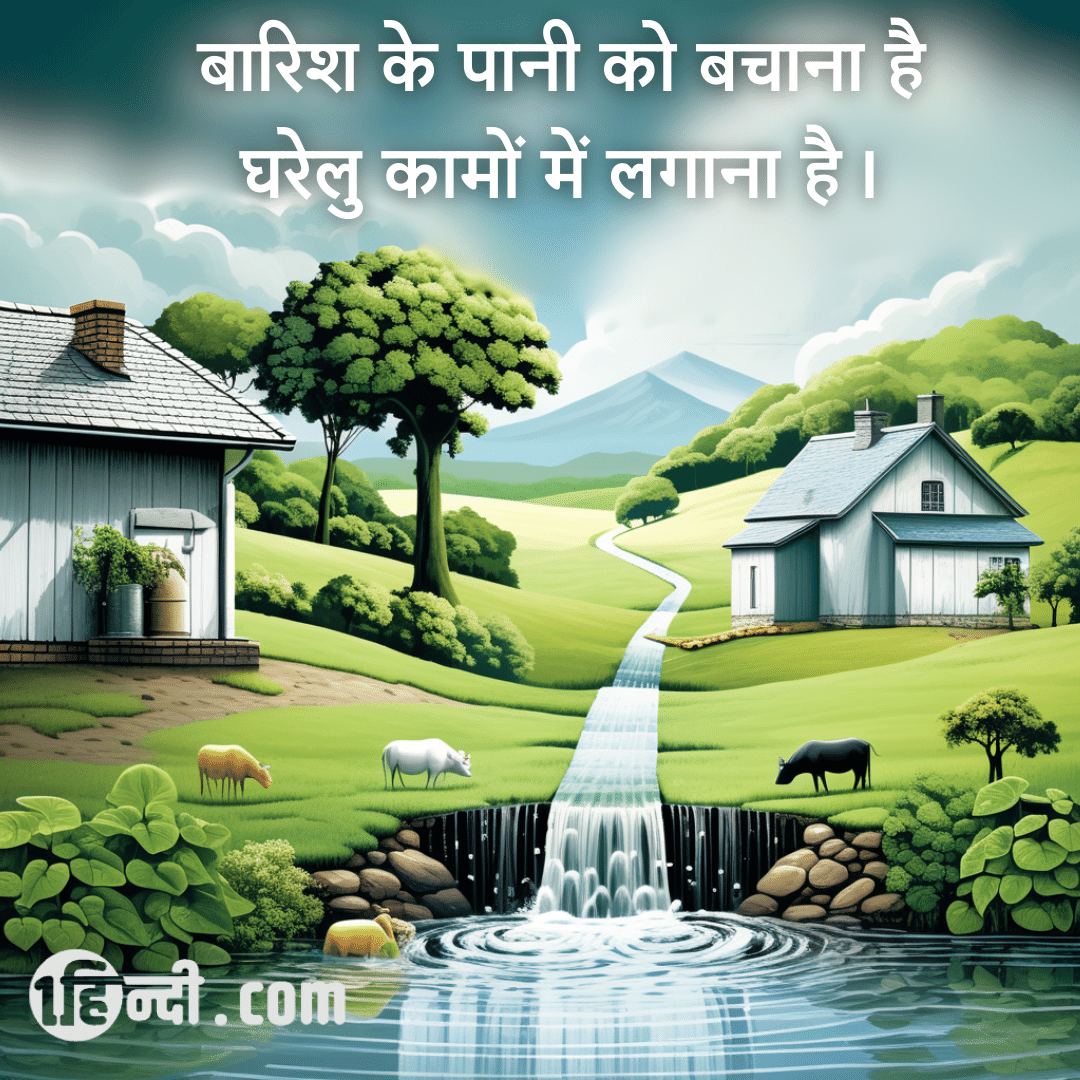 बारिश के पानी को बचाना है, घरेलु कामों में लगाना है। water conservation slogan in hindi