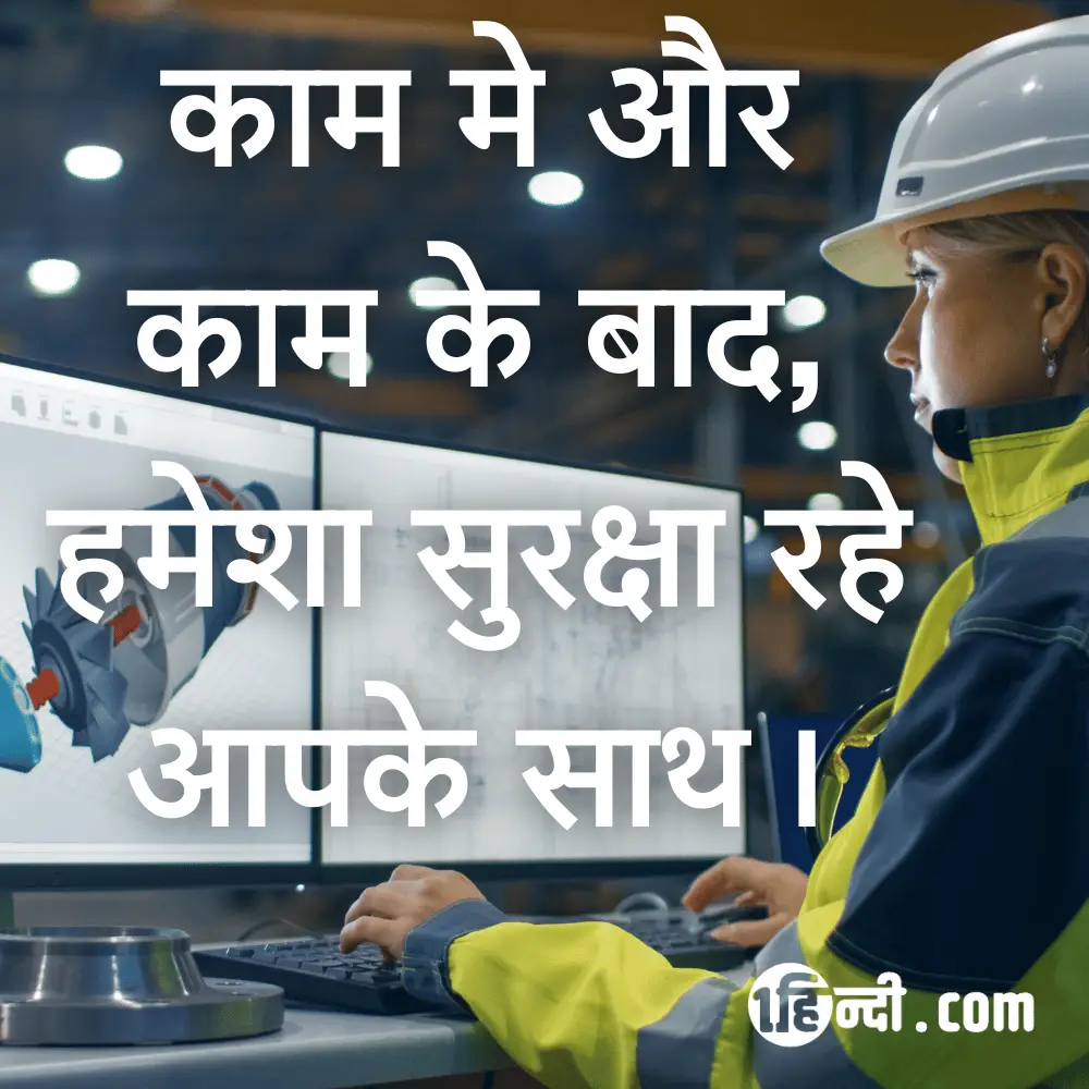 काम मे और काम के बाद, हमेशा सुरक्षा रहे आपके साथ। - Height Work Safety Slogans in Hindi